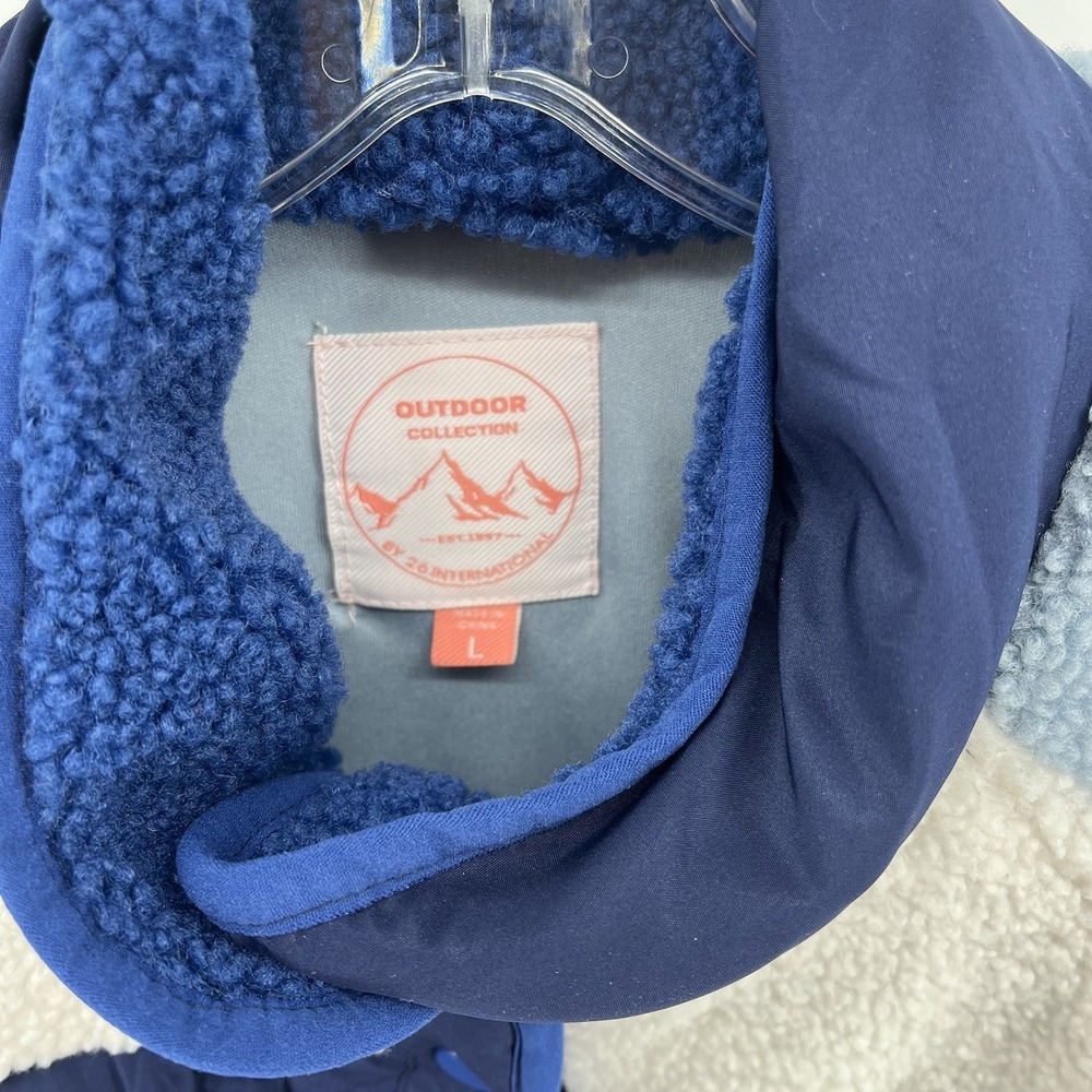 Women's Blue Color‎ Block Fleece 26 International Large - Picture 3 of 6
